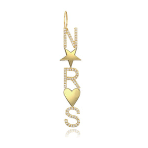 Gold Charms and Pave Initials Charm
