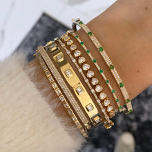 Load image into Gallery viewer, Pave and Segment Gemstones Bangle
