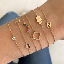 Load image into Gallery viewer, Gold Hamsa with center diamond
