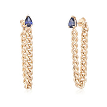 Load image into Gallery viewer, Pear Gemstone Cuban Chain Earring

