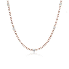 Load image into Gallery viewer, Five Spaced Multi Shape Diamond Tennis Necklace
