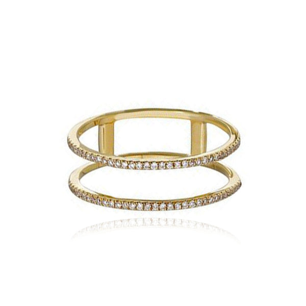 Double Band Pave Ring