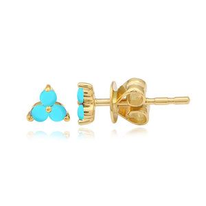 Small Clover Gemstone Stud