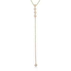 Drop Bezel Lariat Necklace