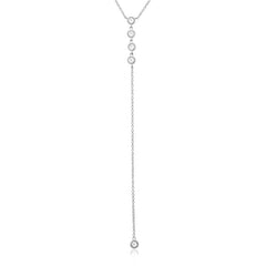 Drop Bezel Lariat Necklace