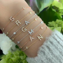 Load image into Gallery viewer, Initial Pave Bezel Bracelet
