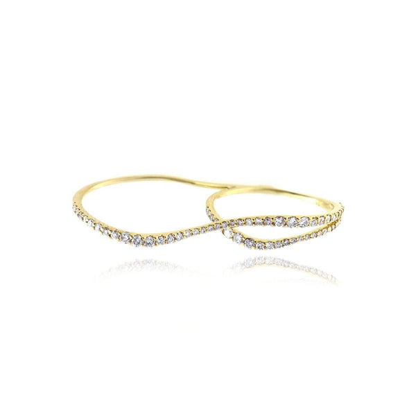 Double Wave Two Finger Ring
