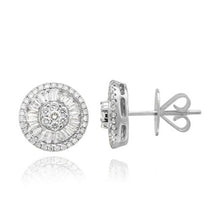Load image into Gallery viewer, Round Diamond and Baguette Earrings
