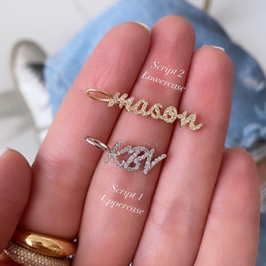Pave Name Charm