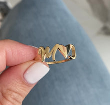 Load and play video in Gallery viewer, Initials and Heart Gold Ring
