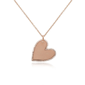 Large Pave Outline Heart Necklace