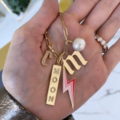 Large Gold Gothic Initial Charm