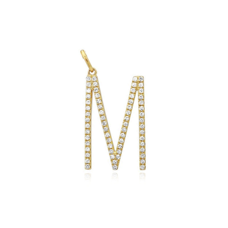 Large Pave Initial Charm