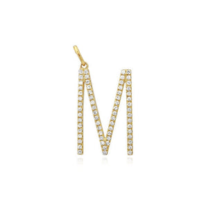 Large Pave Initial Charm