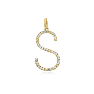 Large Pave Initial Charm