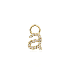 Lowercase Initial Huggie Charm