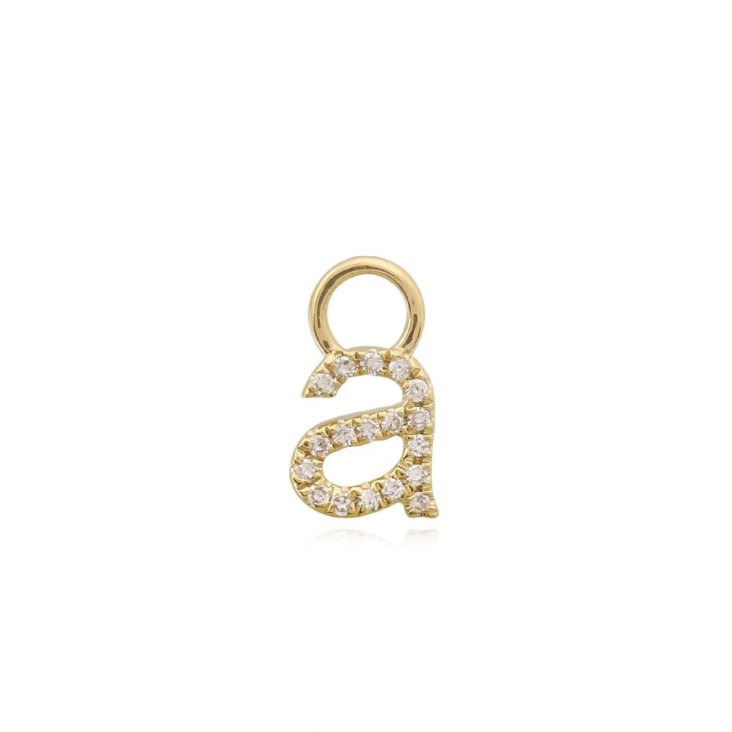 Lowercase Initial Huggie Charm