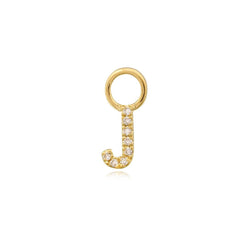 Lowercase Initial Huggie Charm