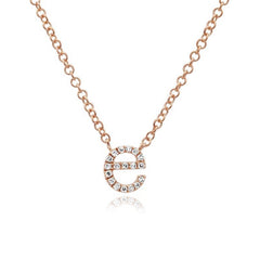 Lowercase Pave Initial Necklace