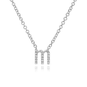 Lowercase Pave Initial Necklace