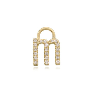 Lowercase Initial Huggie Charm