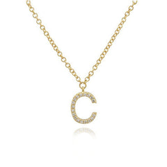 Uppercase Pave Initial Necklace