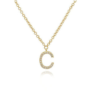 Uppercase Pave Initial Necklace
