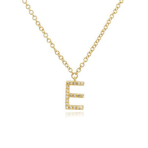 Uppercase Pave Initial Necklace