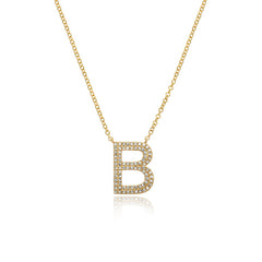 Double Row Pave Initial Necklace