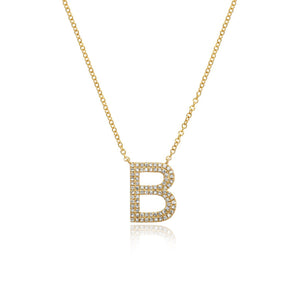 Double Row Pave Initial Necklace