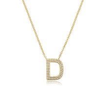Load image into Gallery viewer, Double Row Pave Initial Necklace
