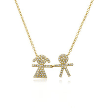 Load image into Gallery viewer, Girl &amp; Boy Pave Necklace
