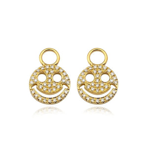 Pave Smiley Face Huggie Charms