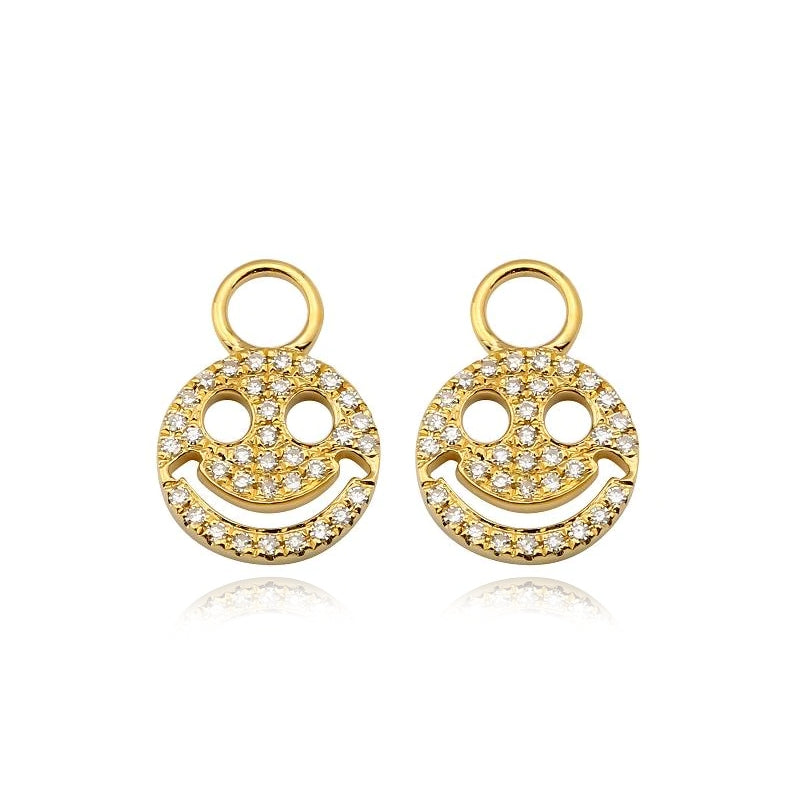 Pave Smiley Face Huggie Charms