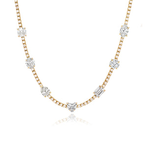Seven Shape Diamond Tennis Necklace