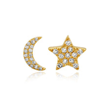 Load image into Gallery viewer, Moon Star Studs
