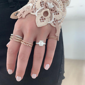 Double Band Disorganized Baguette Ring