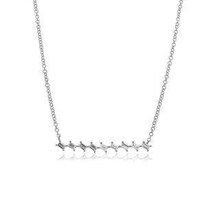 Tilted Baguette Bar Necklace
