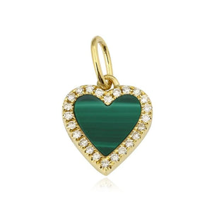 Small Pave Outline Stone Heart Charm
