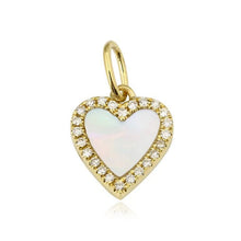 Load image into Gallery viewer, Small Pave Outline Stone Heart Charm
