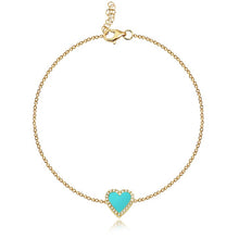 Load image into Gallery viewer, Small Pave Outline Stone Heart Bracelet
