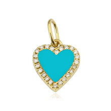 Load image into Gallery viewer, Small Pave Outline Stone Heart Charm
