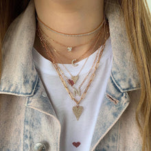 Load image into Gallery viewer, Solitaire Diamond Heart Paperclip Necklace
