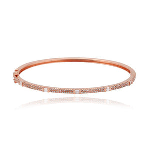 Slim Pave and Baguettes Bangle