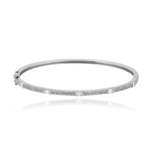 Load image into Gallery viewer, Slim Pave and Baguettes Bangle
