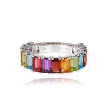 Load image into Gallery viewer, 3/4 Emerald Cut Rainbow Ring
