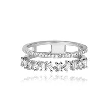 Load image into Gallery viewer, Double Band Disorganized Baguette Ring
