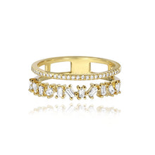 Load image into Gallery viewer, Double Band Disorganized Baguette Ring
