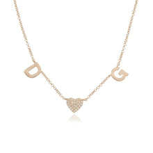 Load image into Gallery viewer, Mini Initials and Pave Charm Necklace
