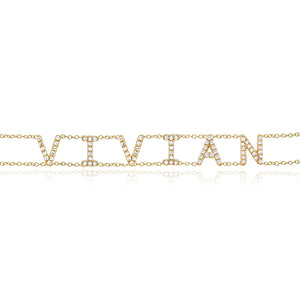 Diamond Name Double Chain Bracelet